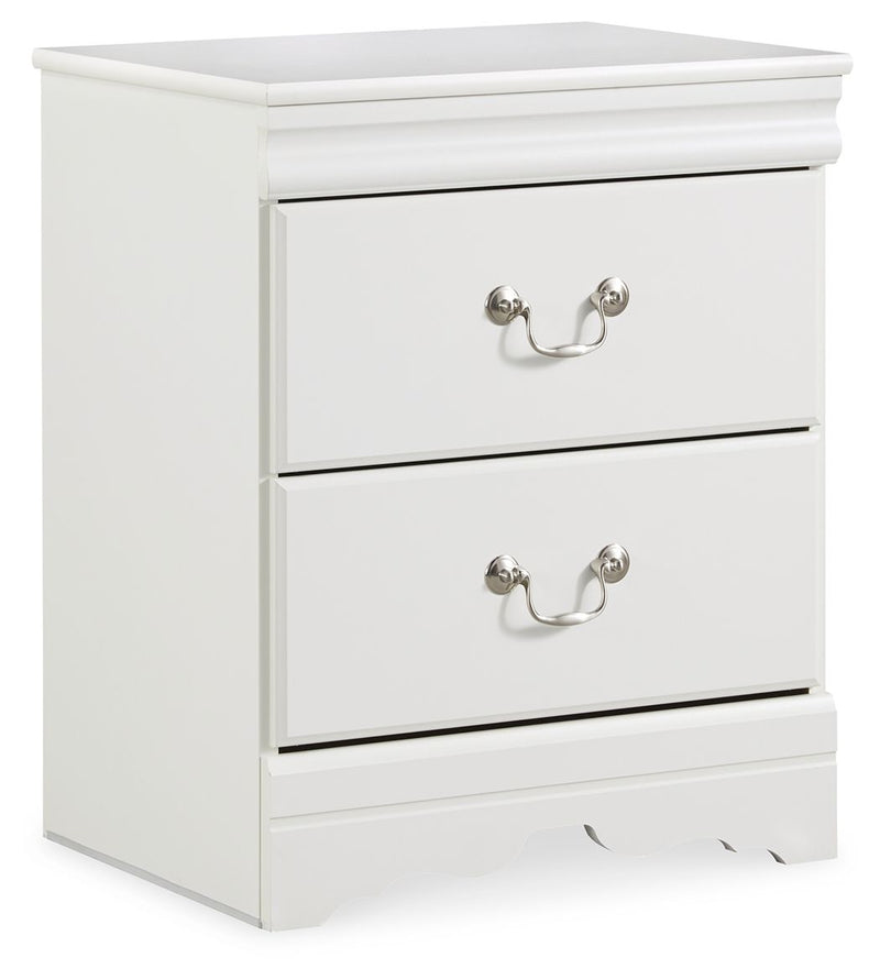 Anarasia - White - Two Drawer Night Stand - Grand Furniture GA