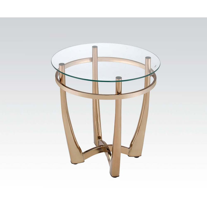 Orlando II - End Table - Champagne & Clear Glass