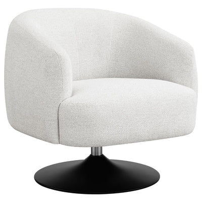 Dave - Upholstered Swivel Accent Chair - Beige and Matte Black.