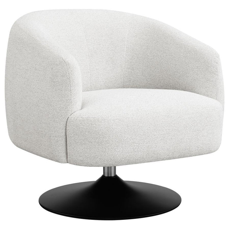 Dave - Upholstered Swivel Accent Chair - Beige and Matte Black.