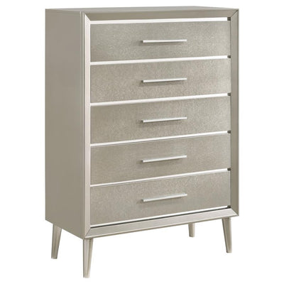 Ramon - 5-Drawer Chest - Metallic Sterling - Grand Furniture GA