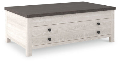 Dorrinson - White / Black / Gray - Lift Top Cocktail Table.