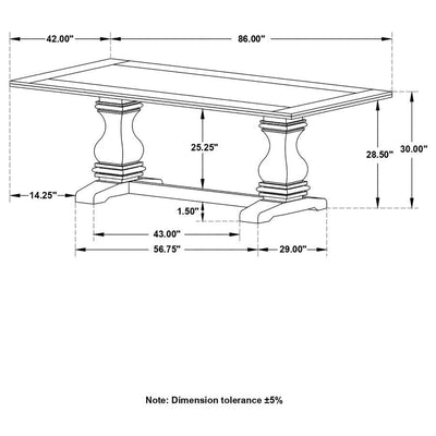 Parkins - Double Pedestals Dining Table - Rustic Espresso