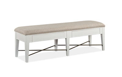 Heron Cove - Bench With Upholstered Seat - Chalk White.