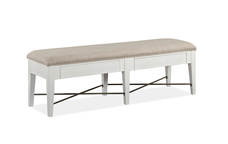 Heron Cove - Bench With Upholstered Seat - Chalk White.