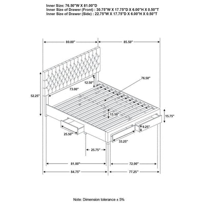 Soledad - 4-drawer Button Tufted Storage Bed