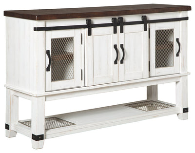 Valebeck - White / Brown - Dining Room Server.