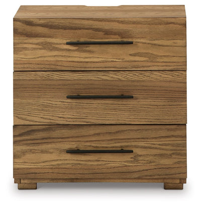 Dakmore - Brown - Three Drawer Night Stand.