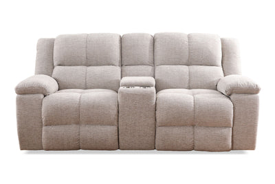 Buster - Reclining Console Loveseat - Opal Taupe