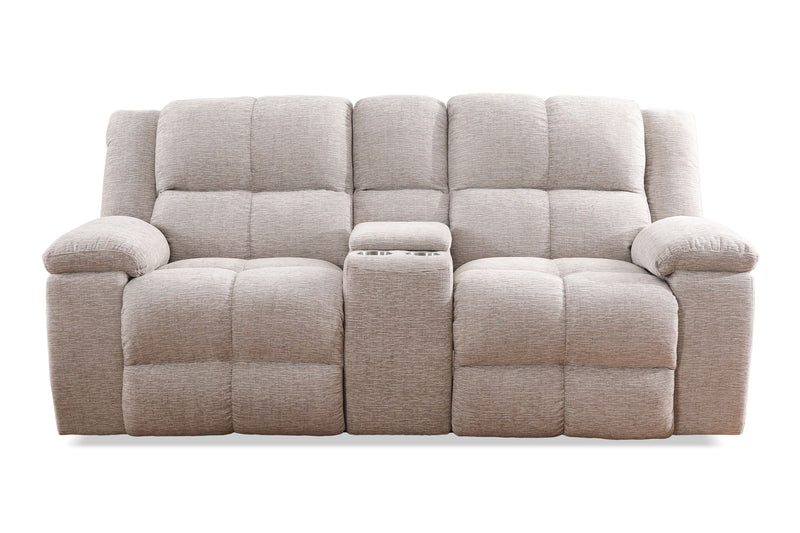 Buster - Reclining Console Loveseat - Opal Taupe