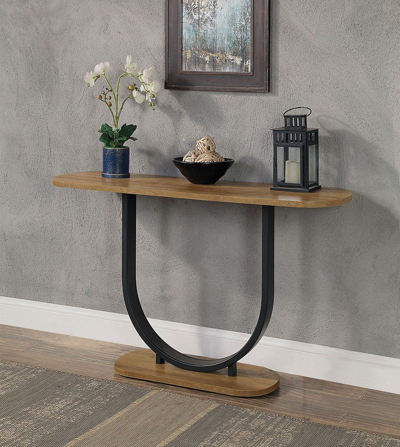 Olbia - Sofa Table - Rustic Oak / Sand Black