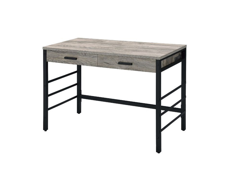 Disho - Desk - Light Weathered Oak & Black Finish - Grand Furniture GA