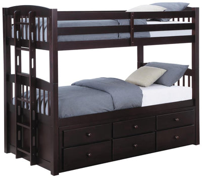 Kensington - Twin Over Twin Bunk Bed With Trundle - Cappuccino