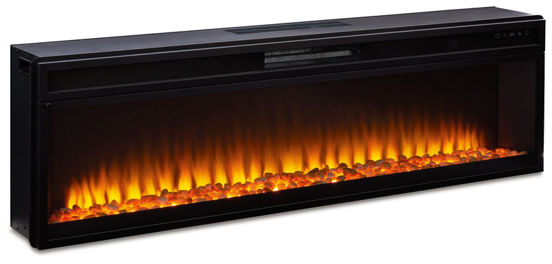 Entertainment - Black - Wide Fireplace Insert.