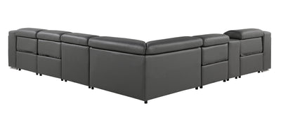 1116 - Power Reclining Italian Leather Sectional