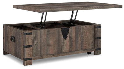 Hollum - Rustic Brown - Lift Top Cocktail Table.