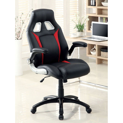 Argon - Office Chair - Black / Silver / Red - Grand Furniture GA