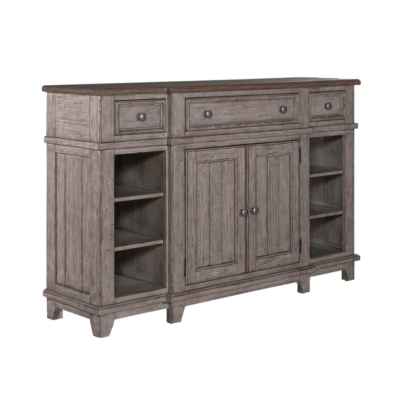 River Place - Breakfront Server - Medium Gray