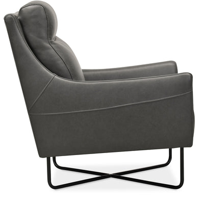 Efron - Club Chair With Black Metal Base.