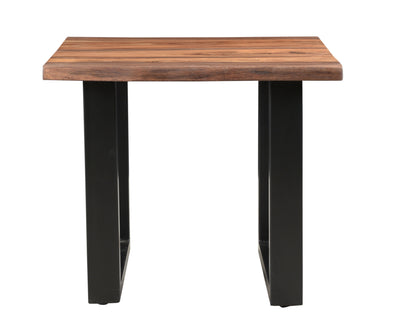 Brownstone II - Table With Natural Live Edge Top And Metal Base.