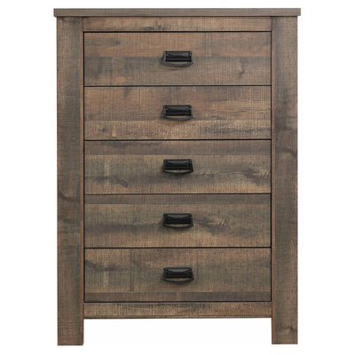 Frederick - 5-Drawer Chest - Weathered Oak.