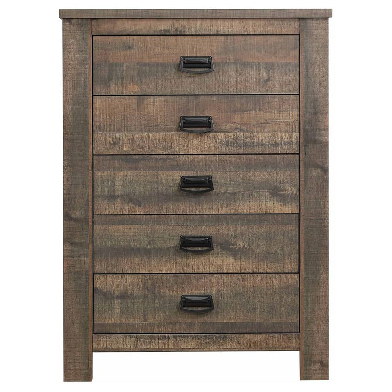 Frederick - 5-Drawer Chest - Weathered Oak.