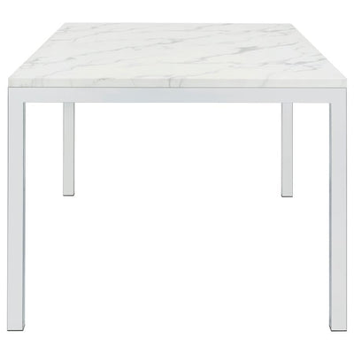 Athena - Rectangle Dining Table With Marble Top - Chrome - Grand Furniture GA