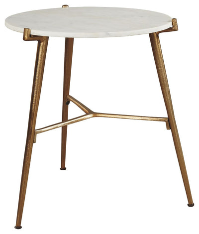 Chadton - White / Gold Finish - Accent Table.