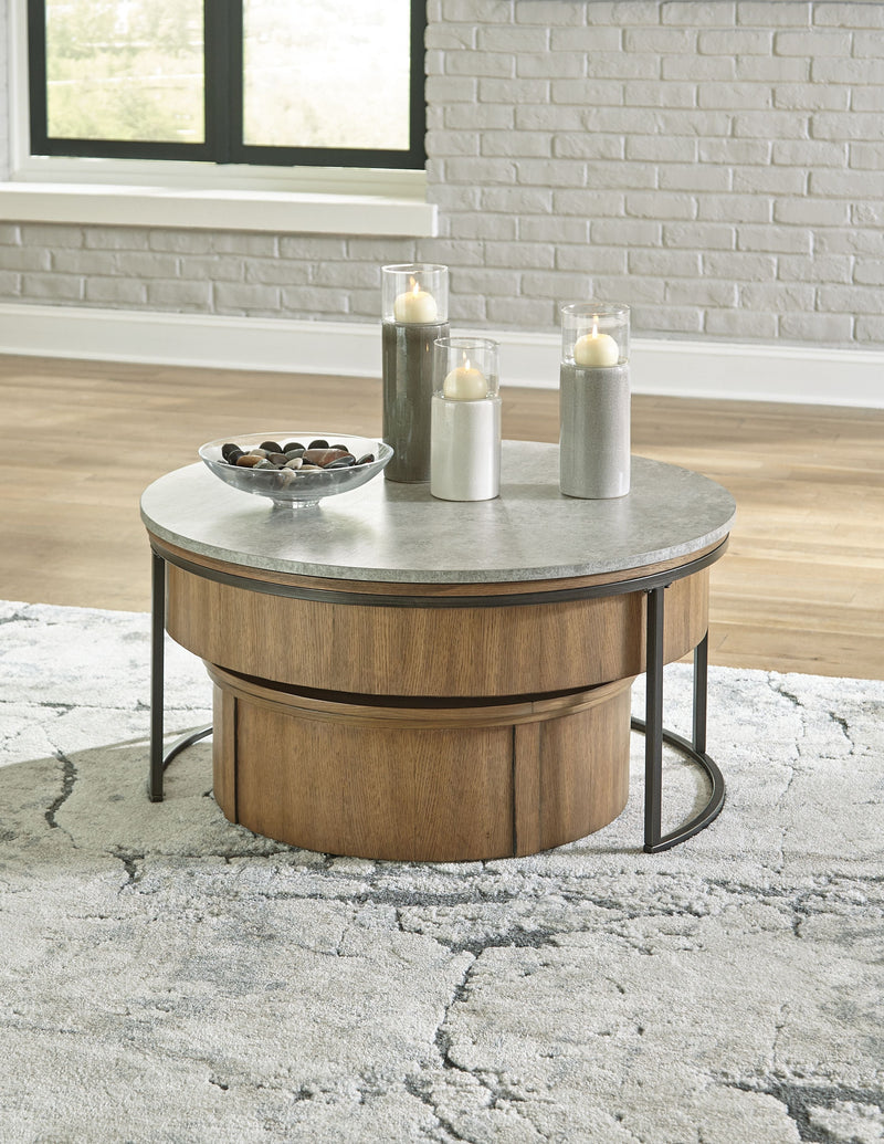 Fridley - Gray / Brown / Black - Nesting Cocktail Tables (Set of 2).