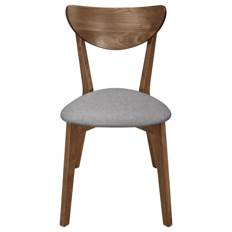 Alfredo - Upholstered Dining Chairs (Set of 2) - Grey and Natural Walnut.