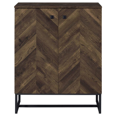 Carolyn - 2-Door Accent Cabinet - Rustic Oak and Gunmetal.