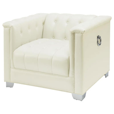 Chaviano - Tufted Upholstered Chair - Pearl White.