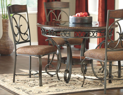 Glambrey - Brown - 5 Pc. - Dining Room Table, 4 Upholstered Side Chairs.