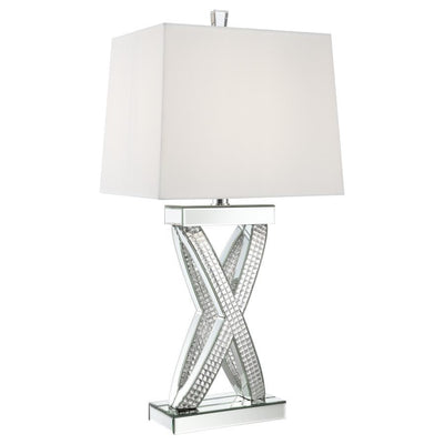 Dominick - Table Lamp With Rectange Shade - White and Mirror.