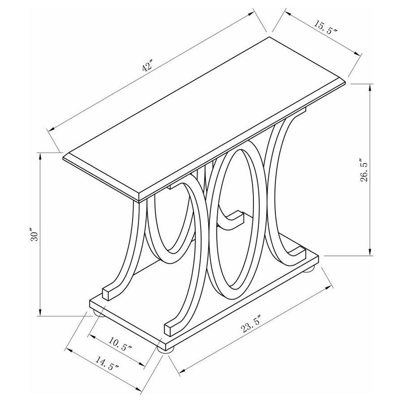 Shelly - C-Shaped Base Sofa Table - Cappuccino.