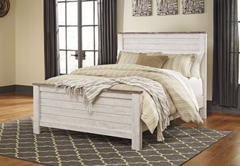 Willowton - Whitewash - Queen Panel Footboard.