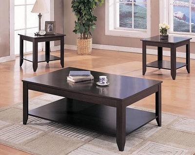 Brooks - 3-Piece Occasional Table Set With Lower Shelf - Cappuccino.