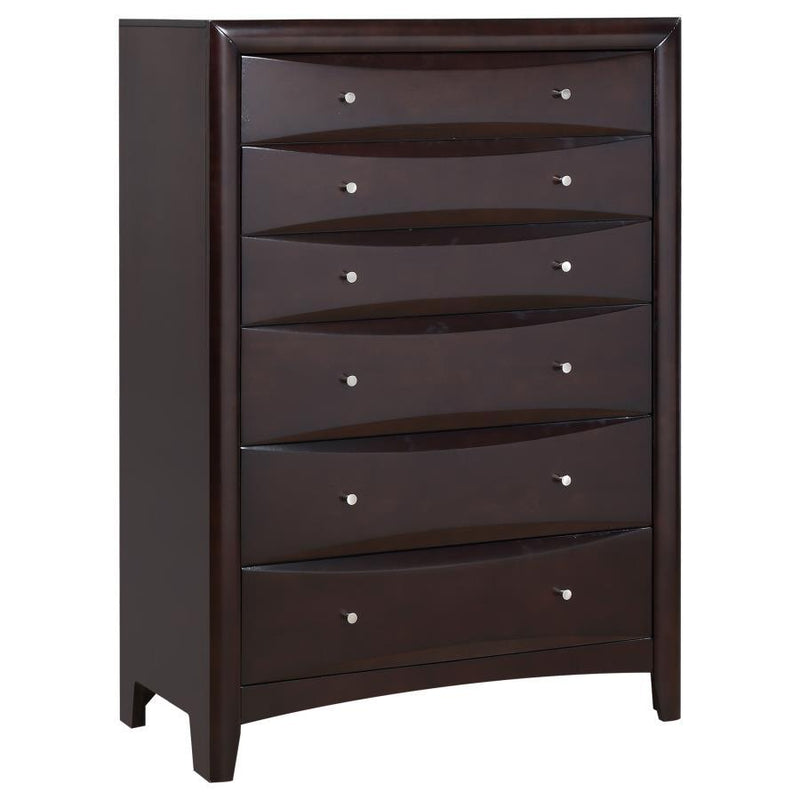 Phoenix - 6-Drawer Chest - Deep Cappuccino