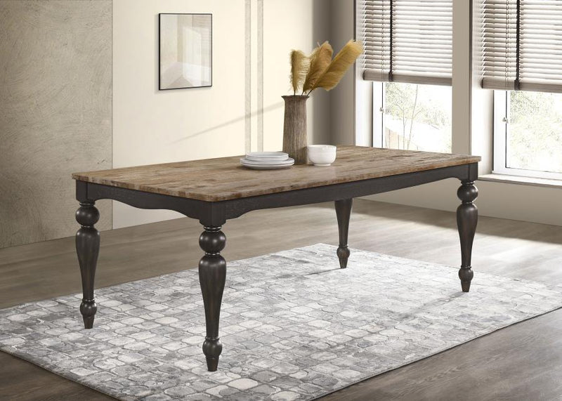 Bridget - Rectangular Dining Table - Brown Brushed And Charcoal Sandthrough