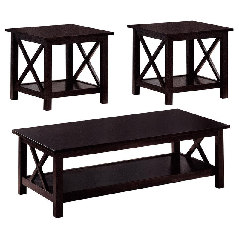 Rachelle - 3-Piece Occasional Table Set - Deep Merlot.