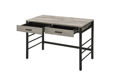 Disho - Desk - Light Weathered Oak & Black Finish - Grand Furniture GA