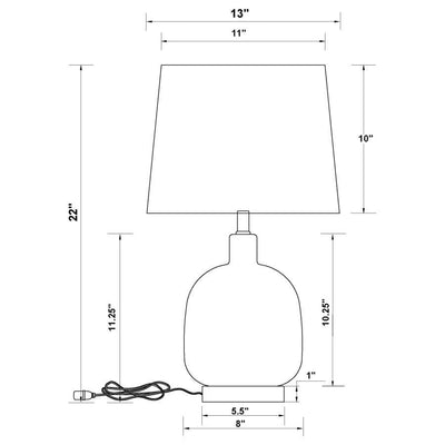 Costner - Empire Table Lamp - Beige and Clear.