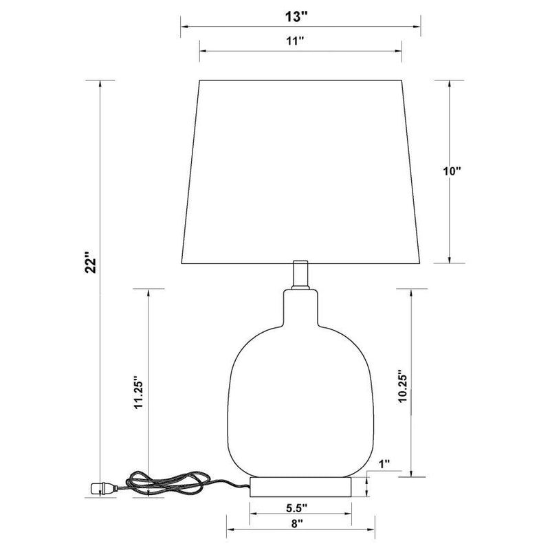 Costner - Empire Table Lamp - Beige and Clear.