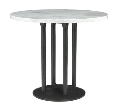 Centiar - Black / Gray - 5 Pc. - Counter Table, 4 Upholstered Barstools.