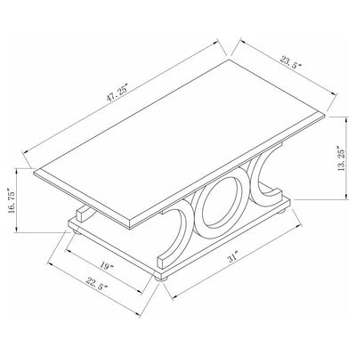 Shelly - C-Shaped Base - Coffee Table - Cappuccino.