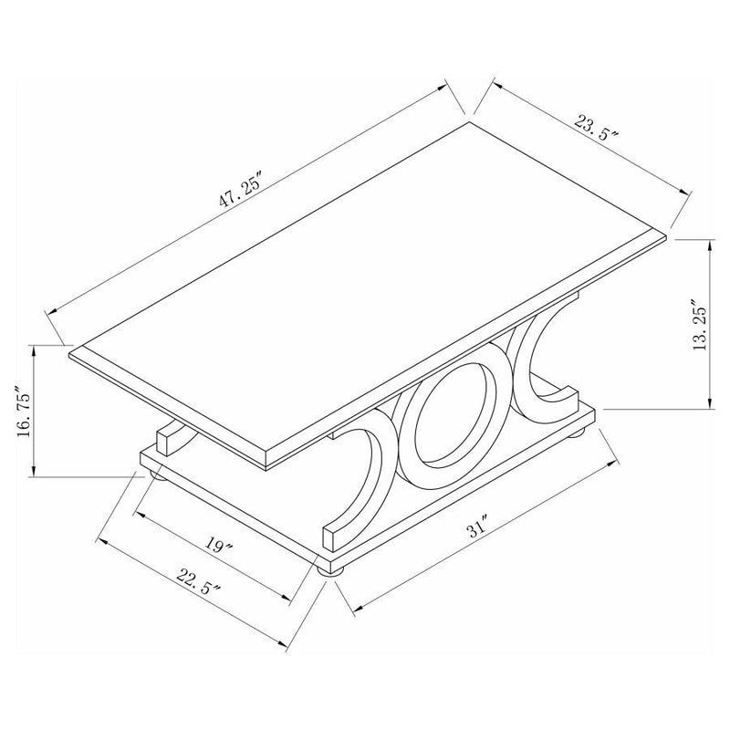 Shelly - C-Shaped Base - Coffee Table - Cappuccino.