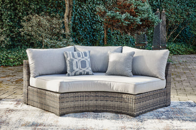 Harbor Court - Gray - Curved Loveseat With Cushion.