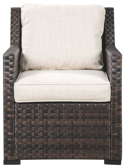 Easy - Dark Brown / Beige - Lounge Chair W/Cushion.