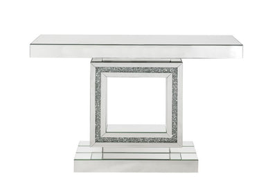 Noralie - Accent Table - Mirrored & Faux Diamonds - Wood - 32"