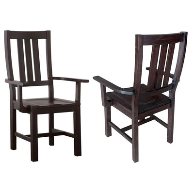 Calandra - Slat Back Arm Chairs (Set of 2) - Vintage Java.